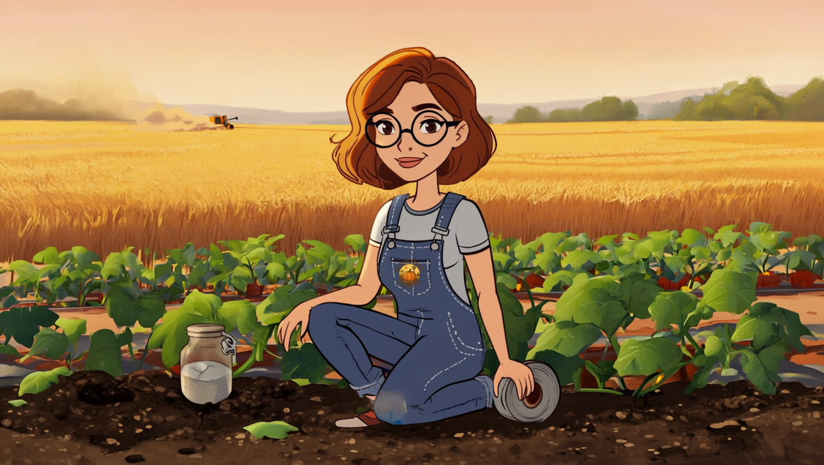 Autumn Prairie Pumpkins - squash bug battle kit - duct tape and a soapy jar in the garden