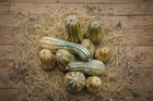 Cuban Neck pumpkin sliced open showing dense orange flesh