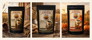 Prairie Coffee Flight, three 8 oz bags of Autumn Prairie Pumpkins coffee, roasted in Kansas