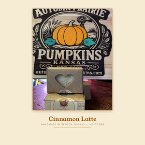 Cinnamon Latte Soap - handmade cold process 4.5 oz bar - Autumn Prairie Pumpkins