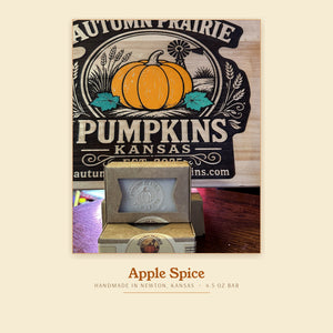 Apple Spice Soap - handmade cold process 4.5 oz bar - Autumn Prairie Pumpkins