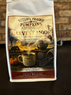 Harvest Moon Coffee - 12 oz bag on the hearth - Autumn Prairie Pumpkins