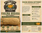 Violina Rugosa butternut seed packet front and back - Italian heirloom winter squash planting guide - Autumn Prairie Pumpkins Kansas
